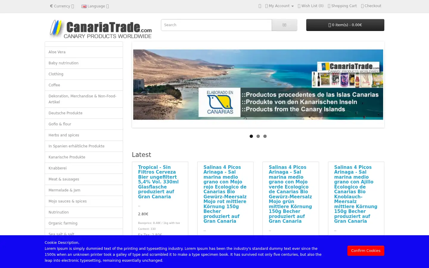 Screenshot of canariatrade.com