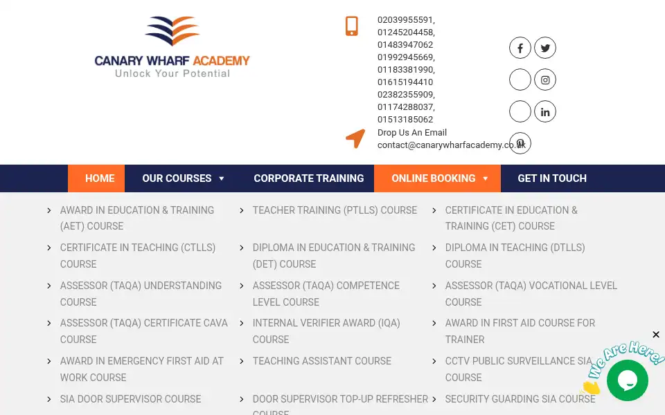 Screenshot of canarywharfacademy.co.uk