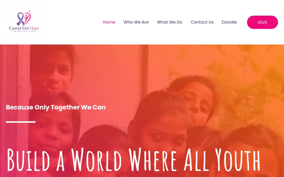 Screenshot of cancergethope.com