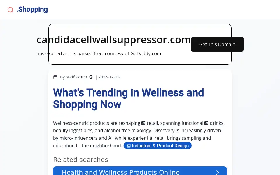Screenshot of candidacellwallsuppressor.com