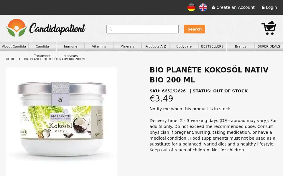 Screenshot of candidapatient.com