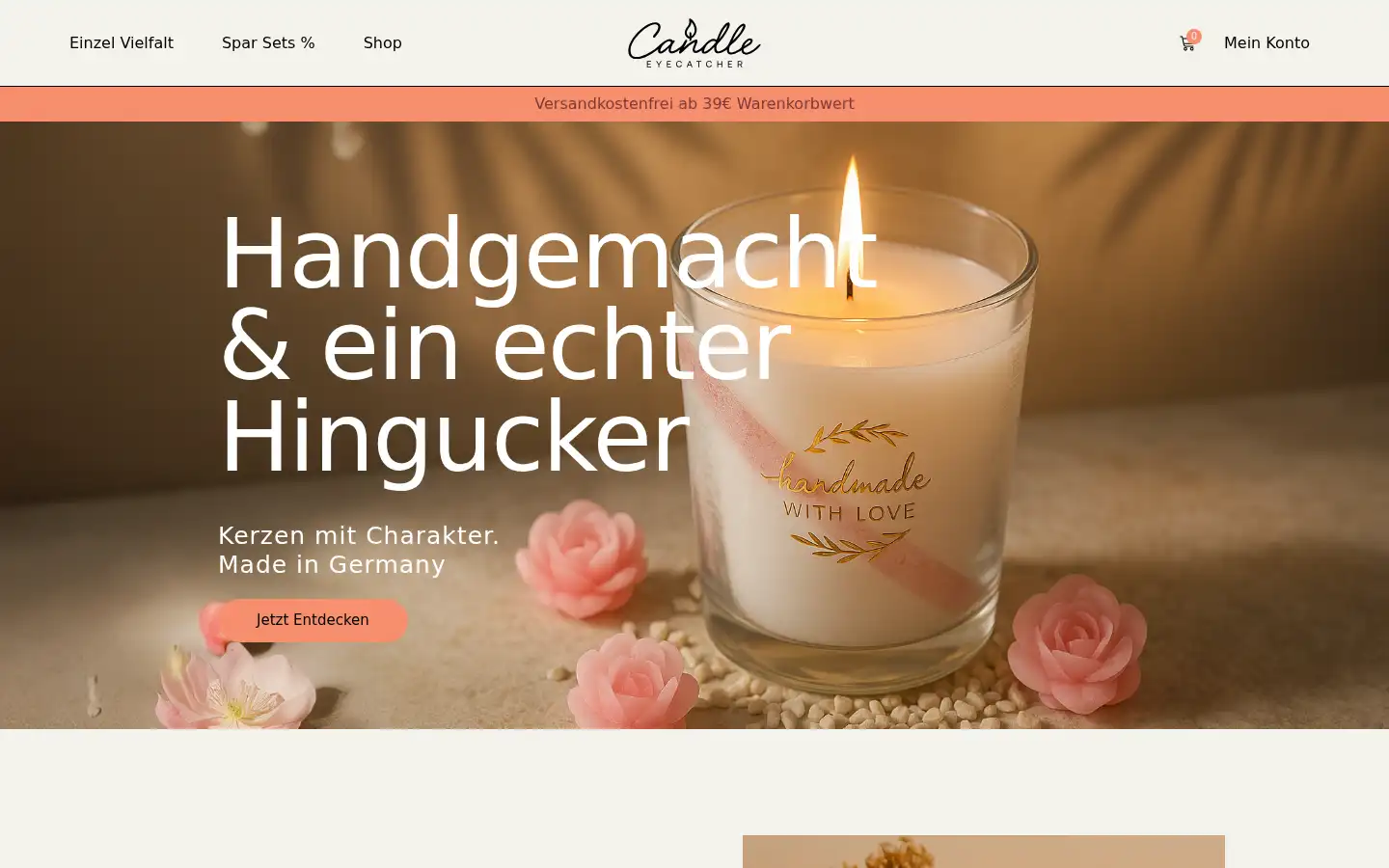 Screenshot of candle-eyecatcher.com