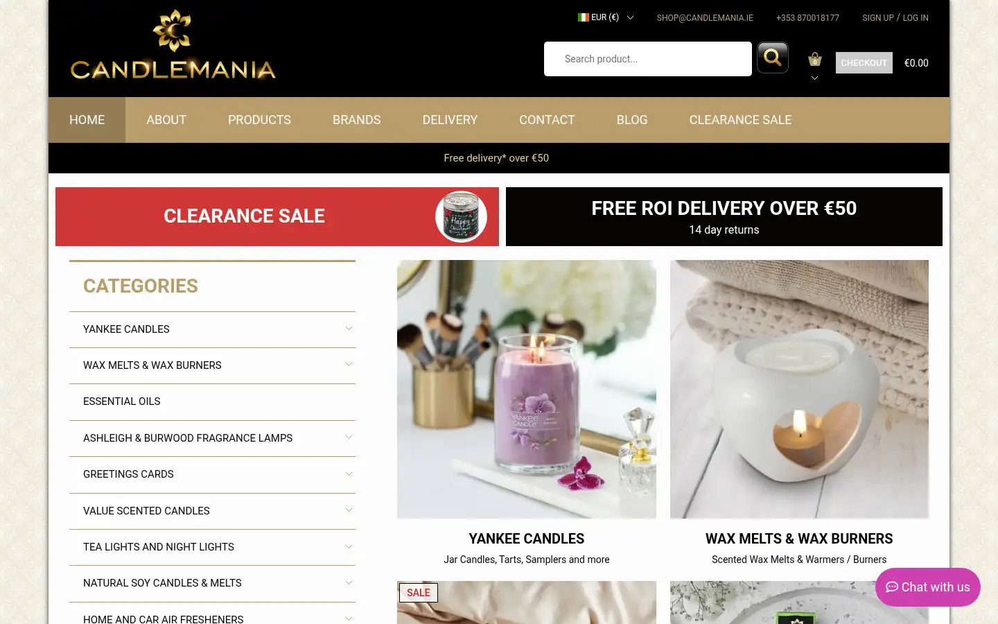 Screenshot of candlemania.ie