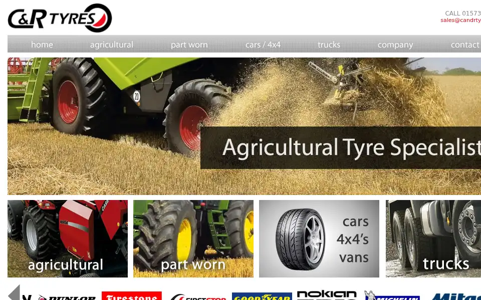 Screenshot of candrtyres.co.uk