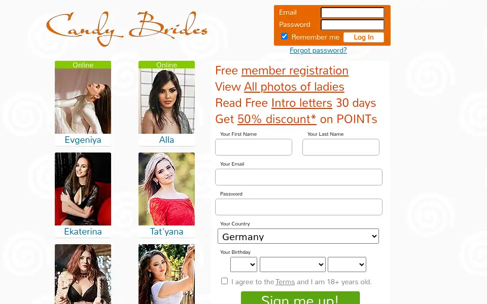 Screenshot of candybrides.com