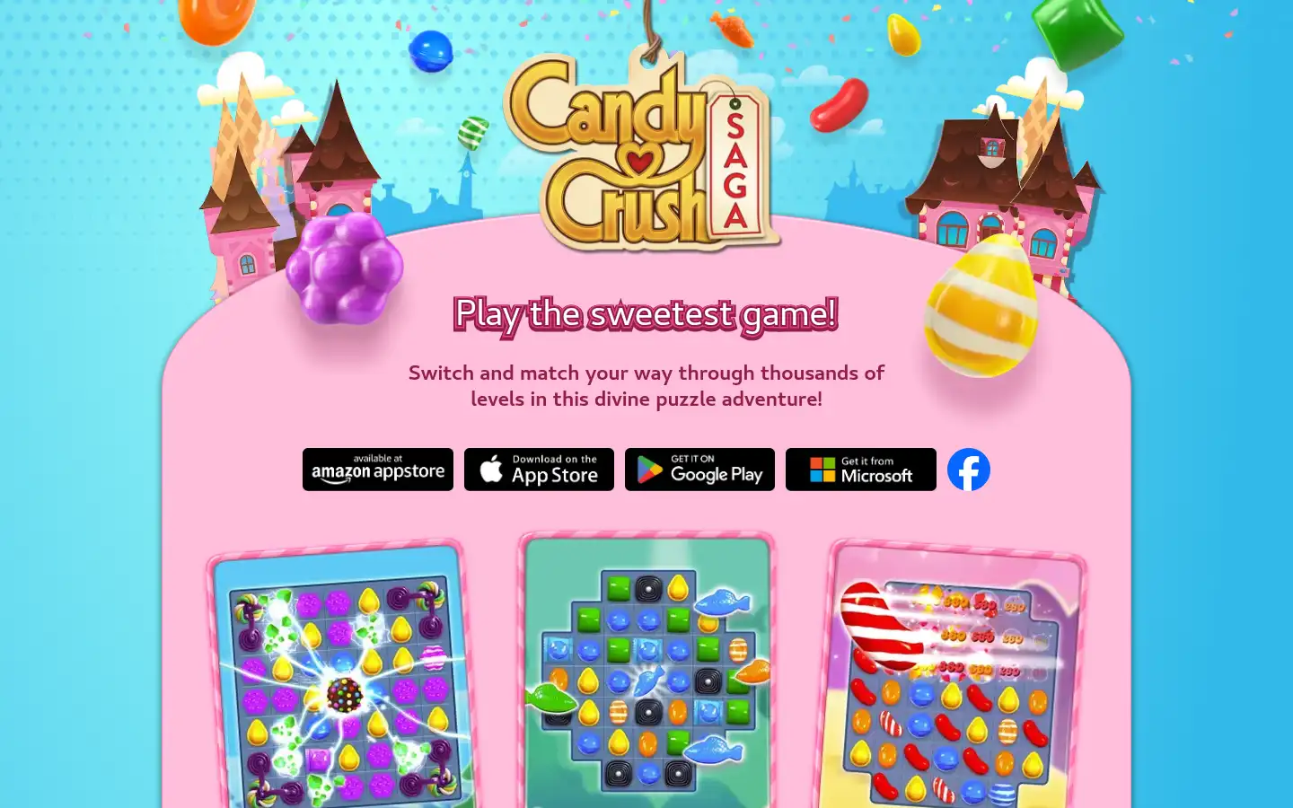 Screenshot of candycrushsaga.com
