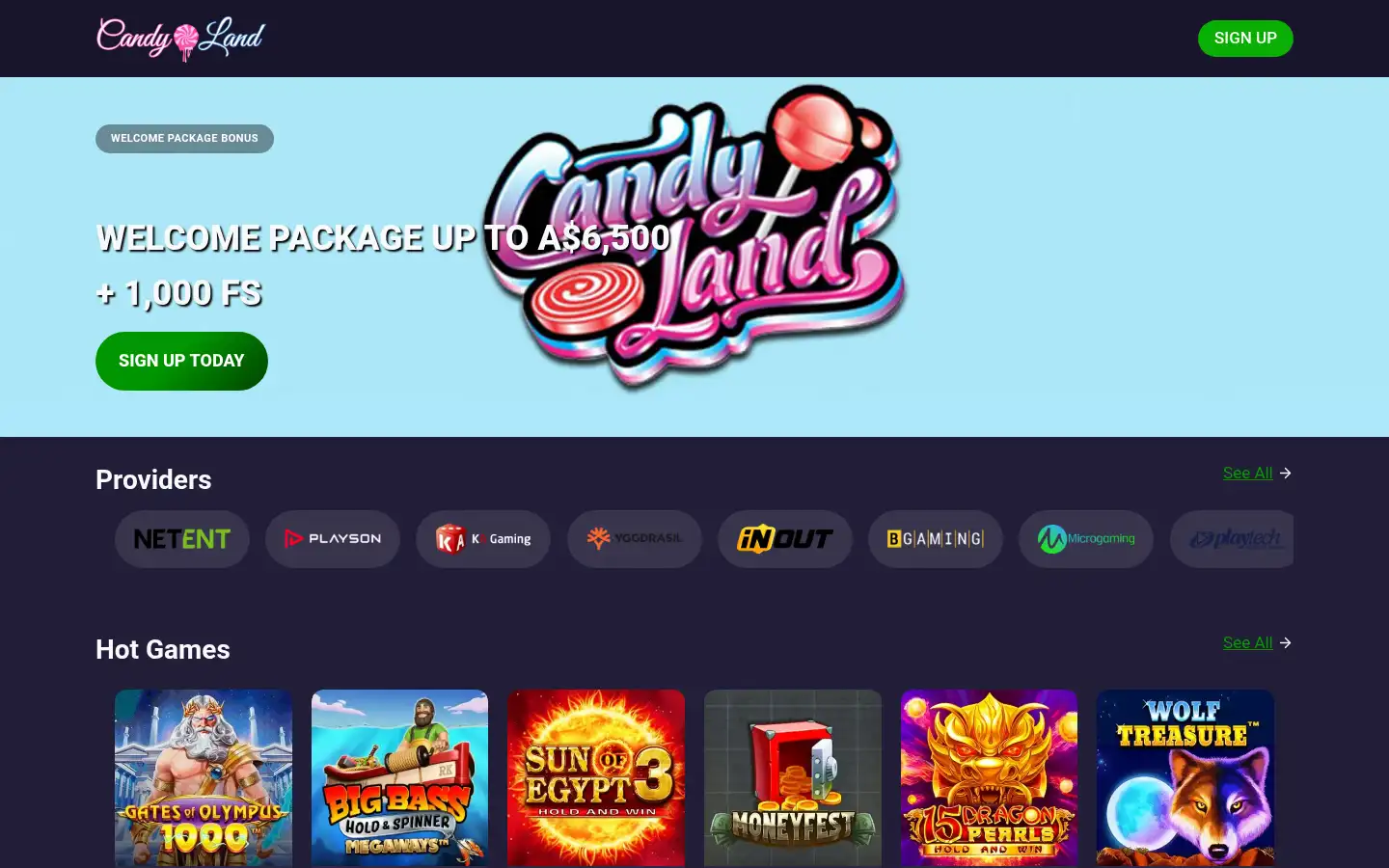 Screenshot of candyland.bet