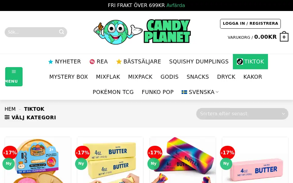 Screenshot of candyplanet.se