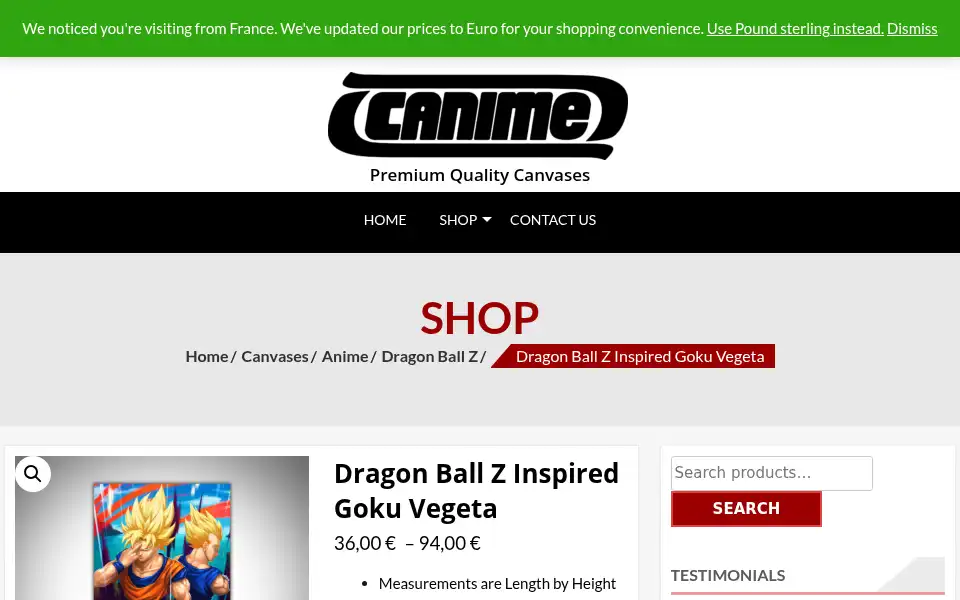Screenshot of canime.co.uk