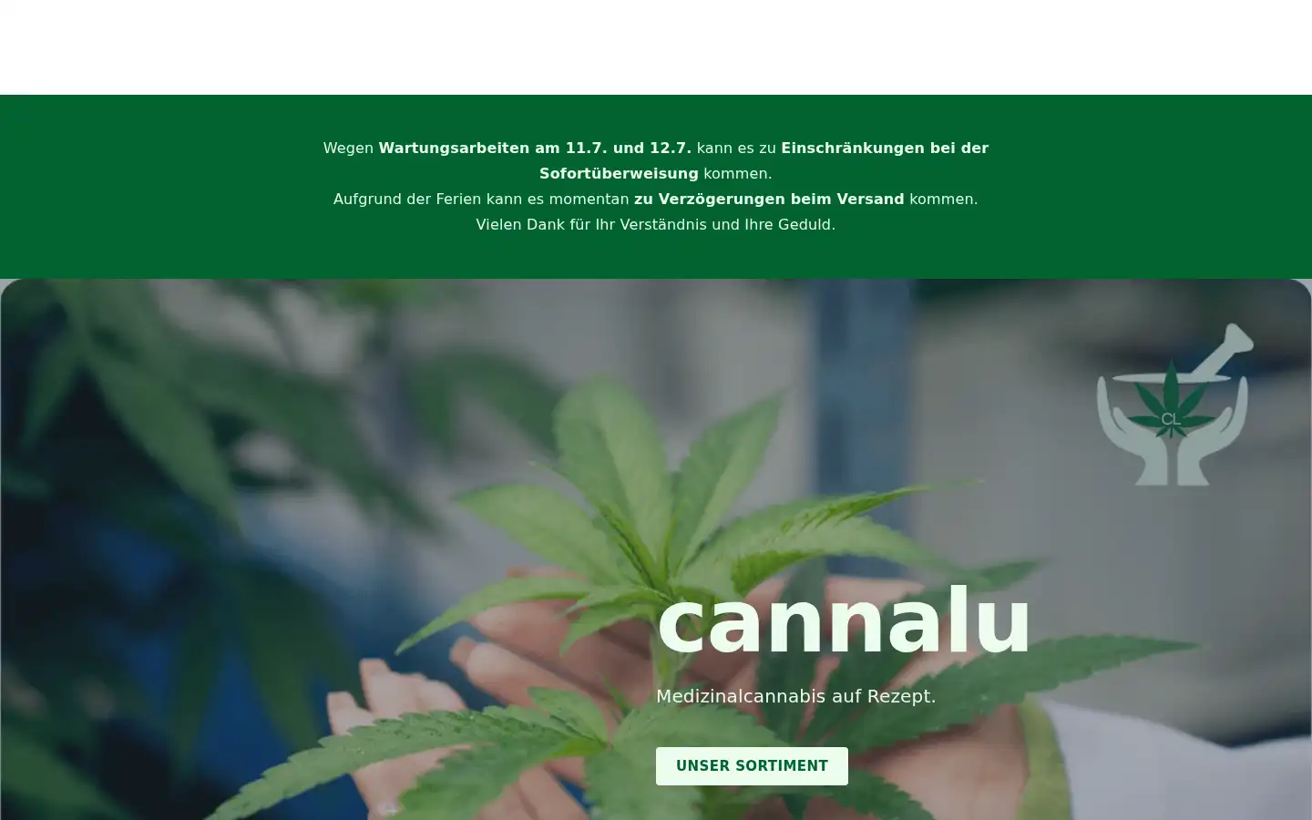 Screenshot of cannalu.de