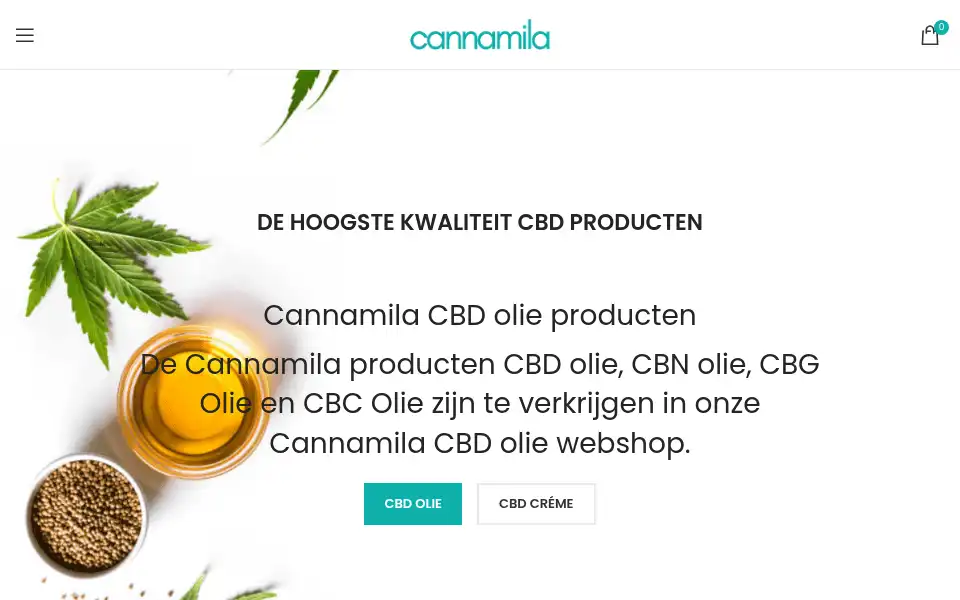 Screenshot of cannamila.nl