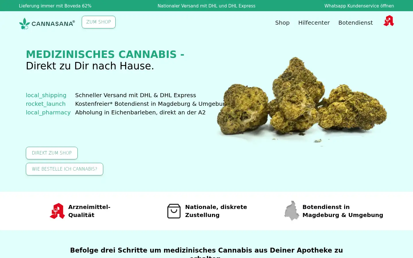 Screenshot of cannasana.de