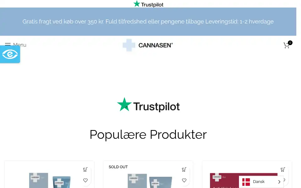 Screenshot of cannasen.dk