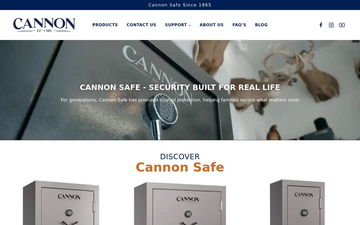 Screenshot of cannonsafe.com