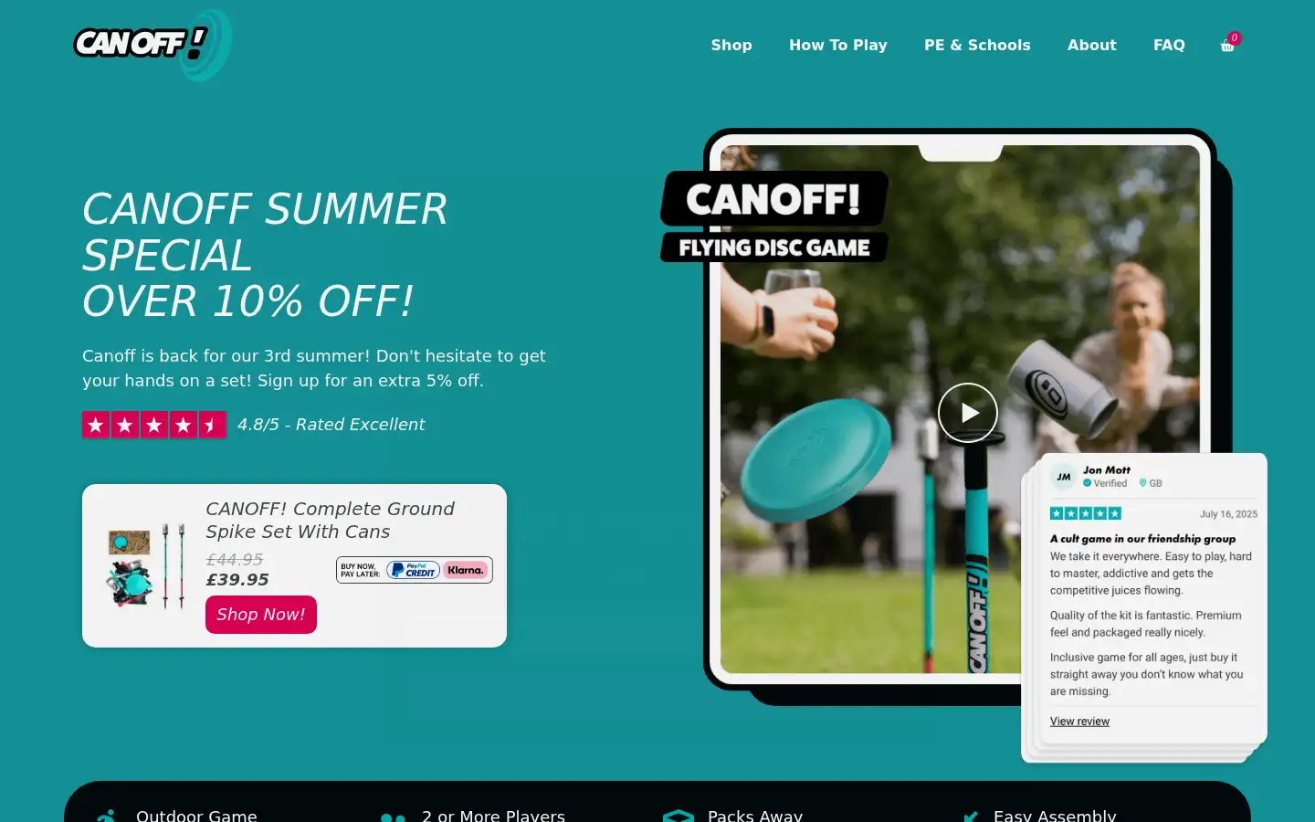 Screenshot of canoff.co.uk