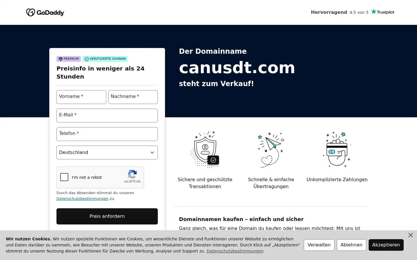Screenshot of canusdt.com