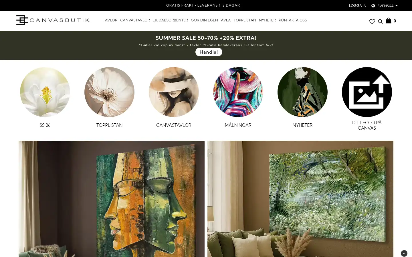 Screenshot of canvasbutik.se
