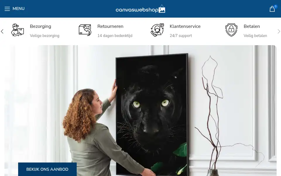 Screenshot of canvaswebshop.nl