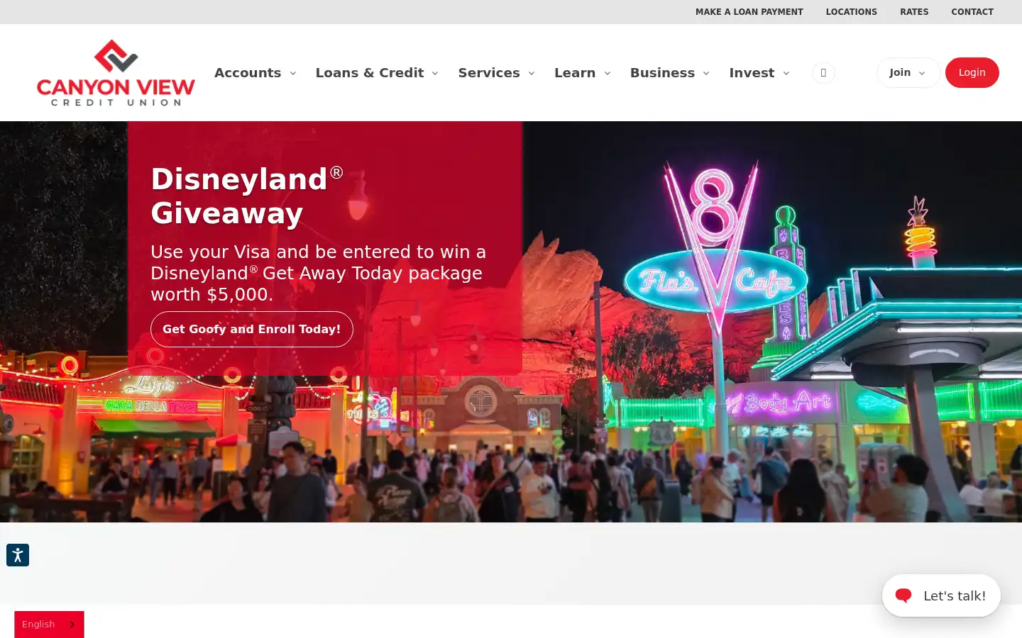 Screenshot of canyonviewcu.com