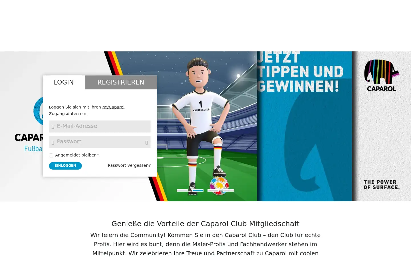 Screenshot of caparol-club.de