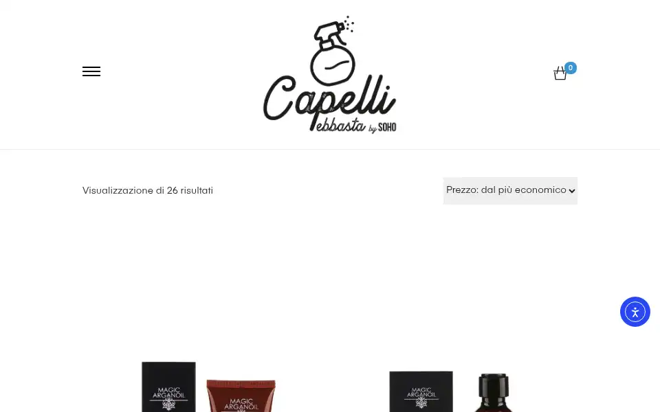 Screenshot of capelliebbasta.it