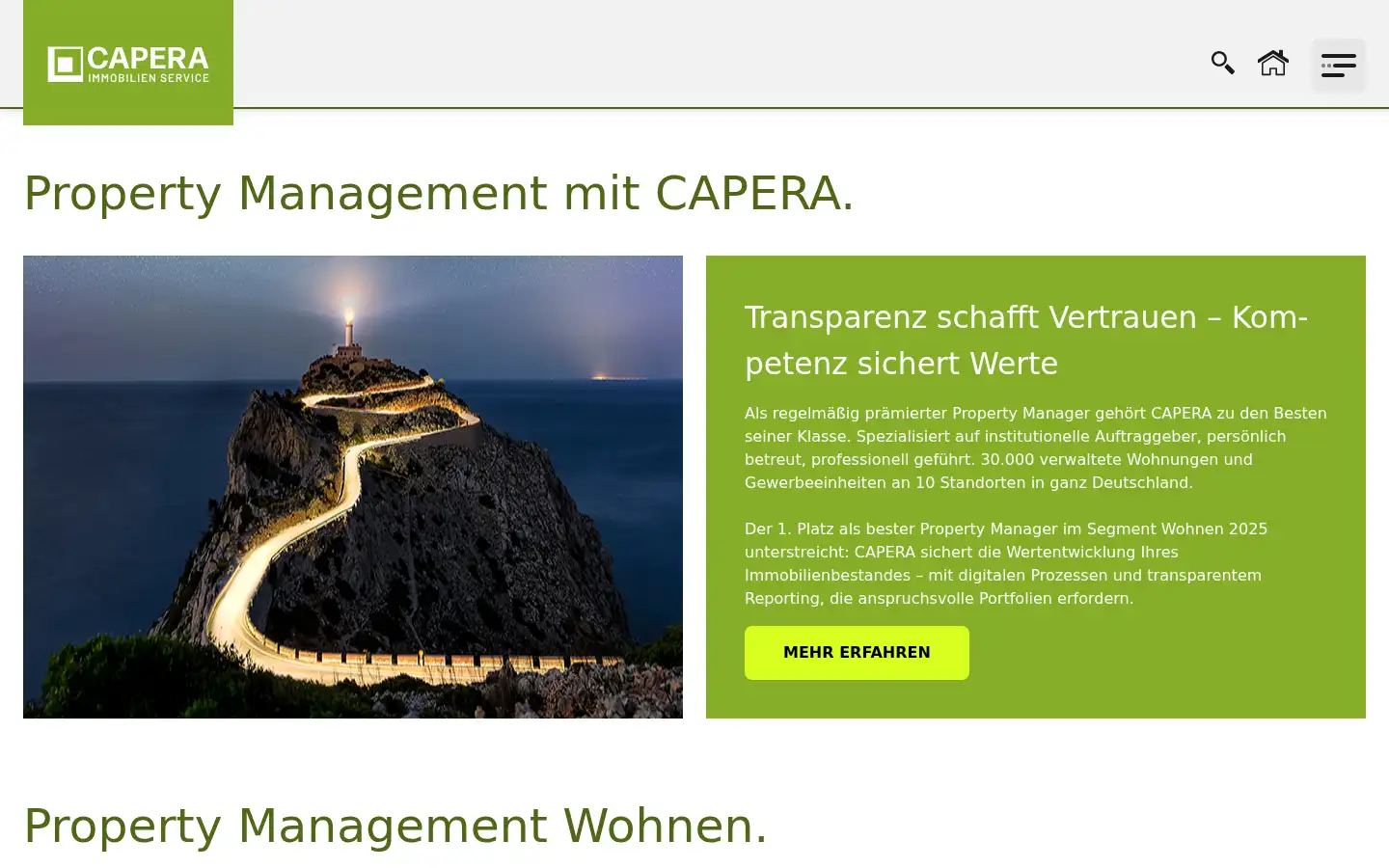 Screenshot of capera-immobilien.de