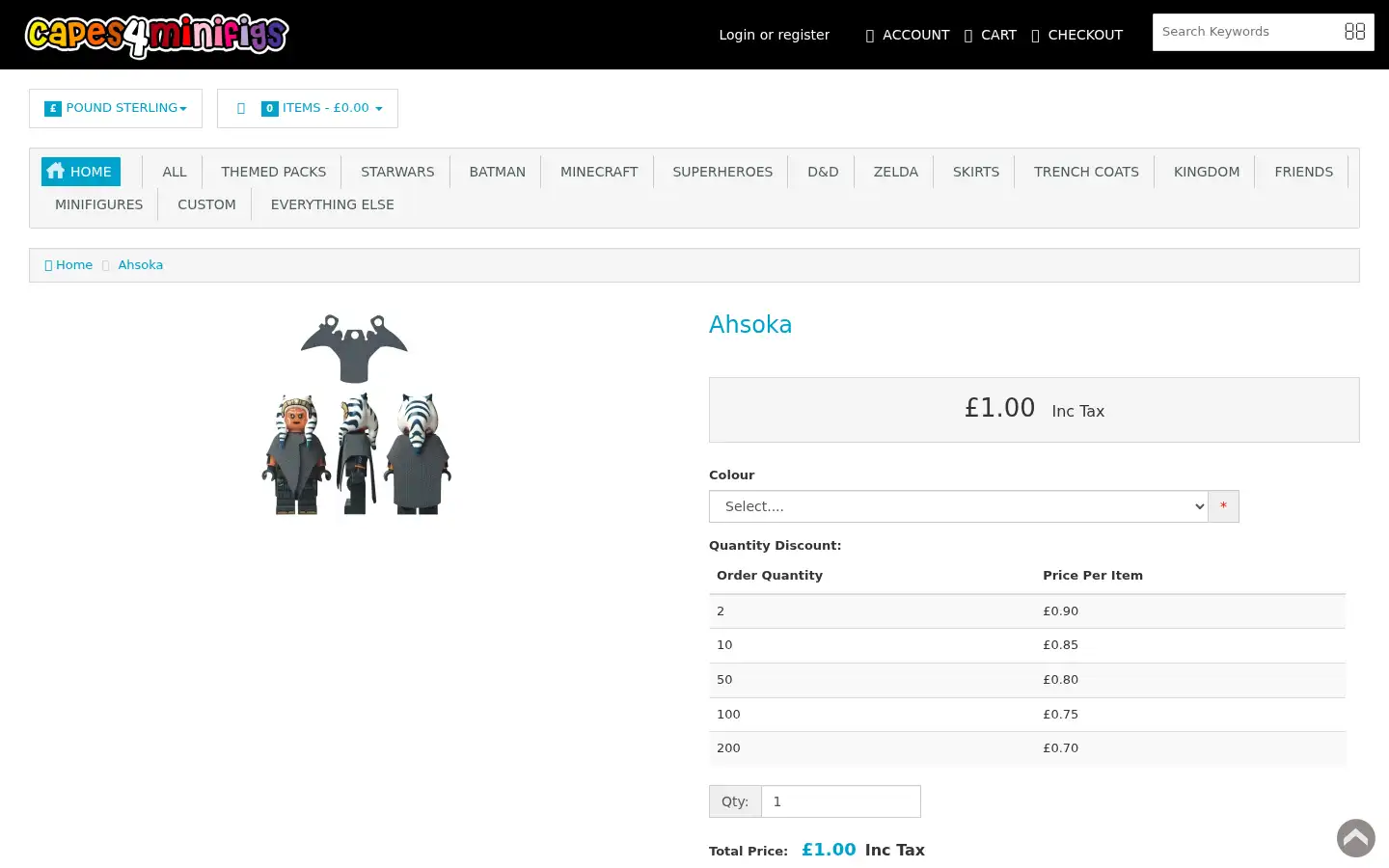 Screenshot of capes4minifigs.com