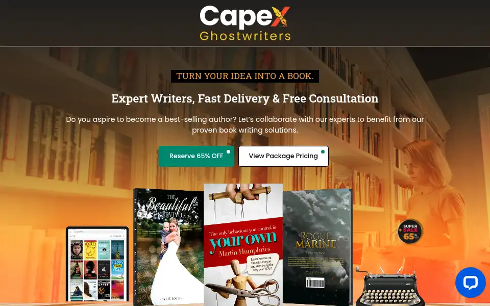 Screenshot of capexghostwriters.com