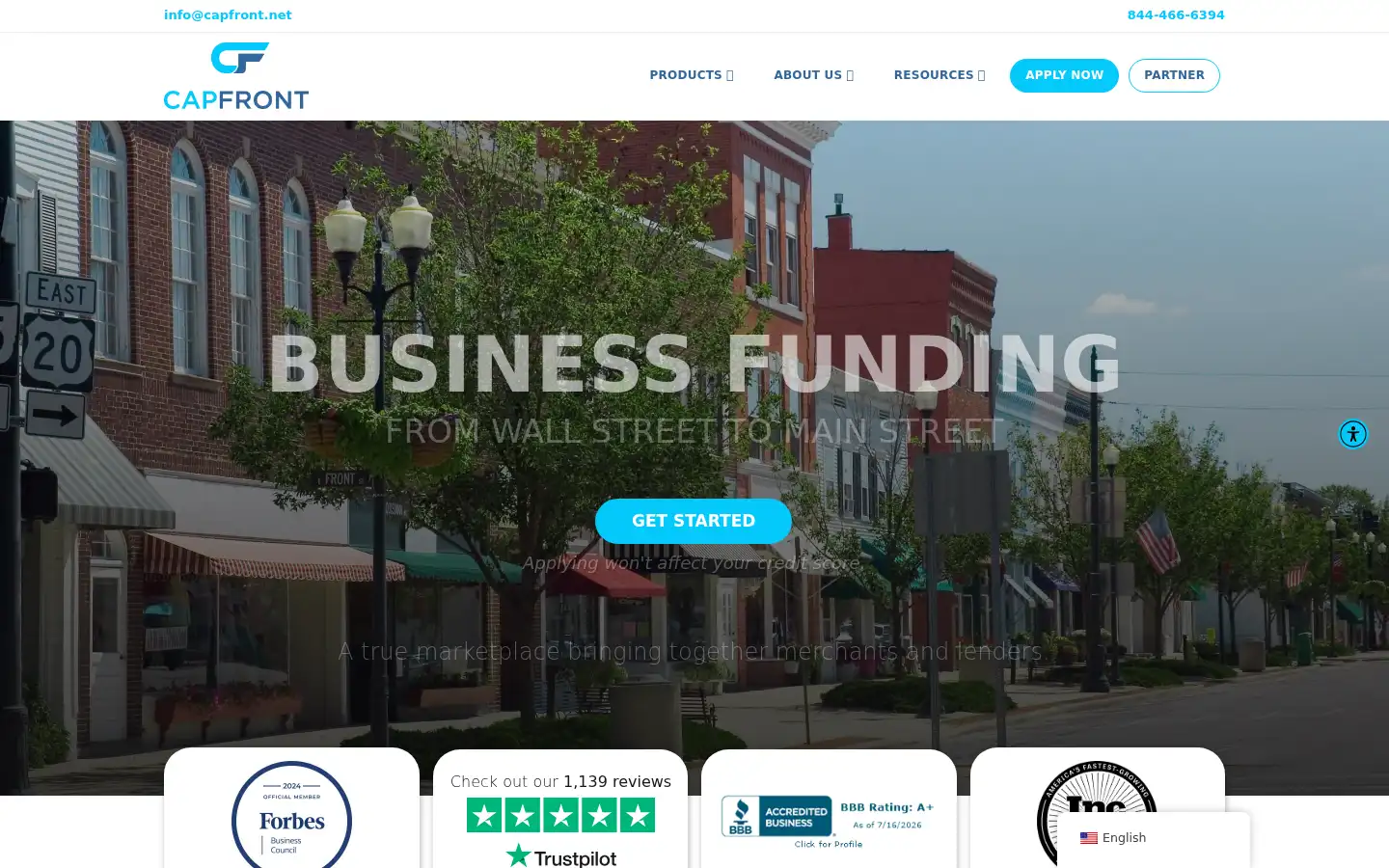 Screenshot of capfront.net