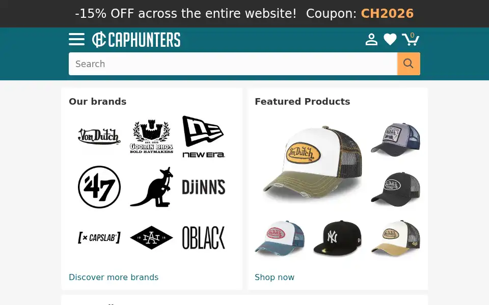 Screenshot of caphunters.co.uk