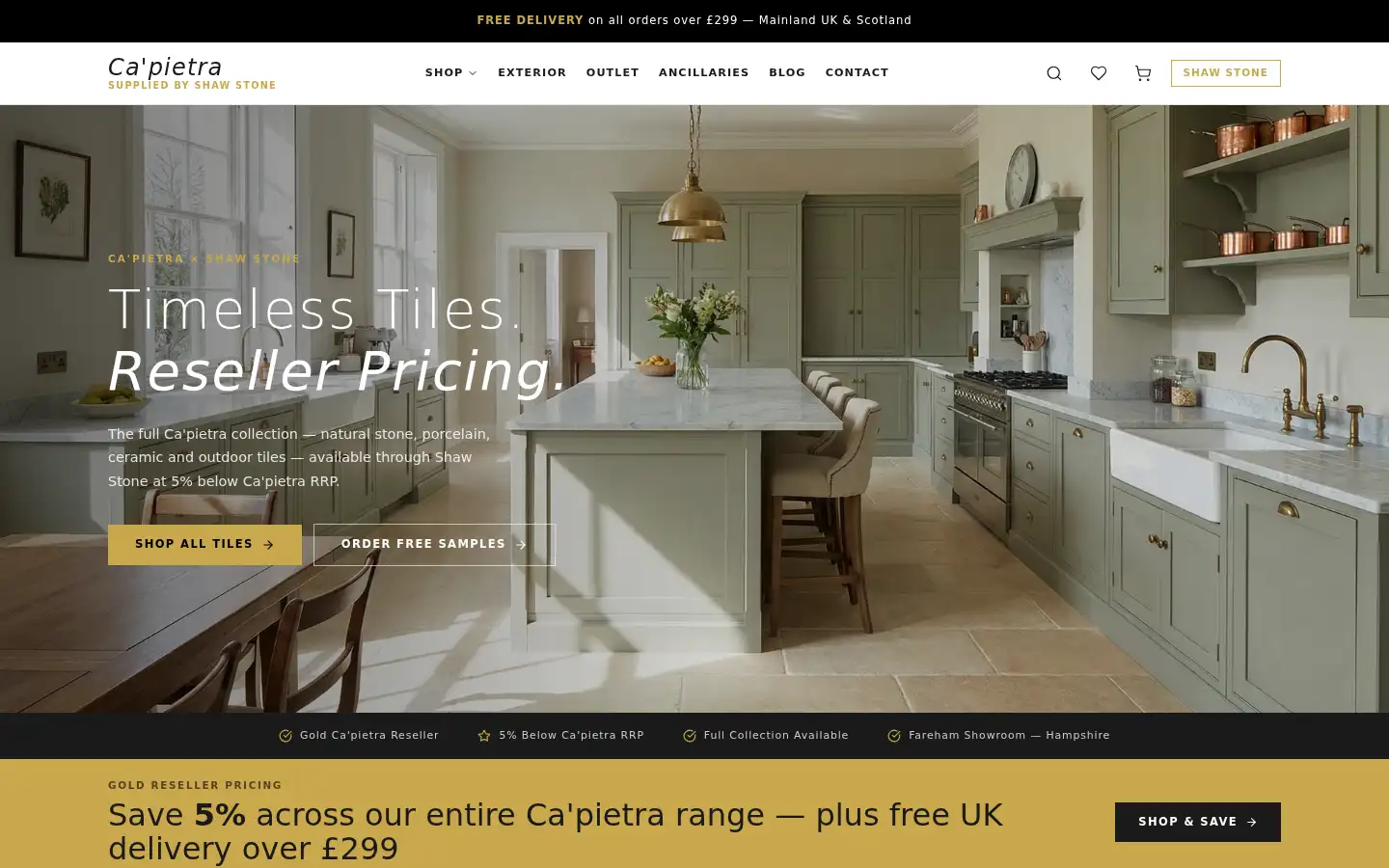 Screenshot of capietrashawstone.co.uk
