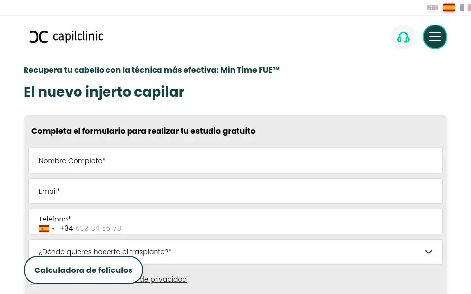 Screenshot of capilclinic.es