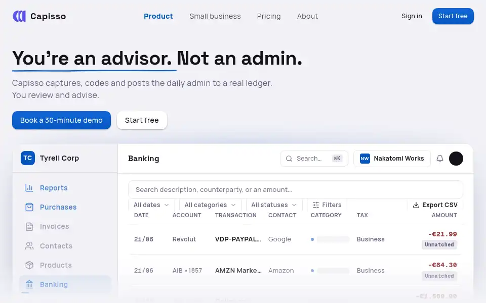 Screenshot of capisso.ai