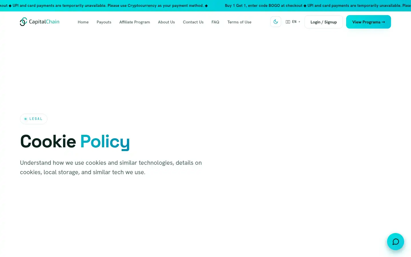 Screenshot of capitalchain.co