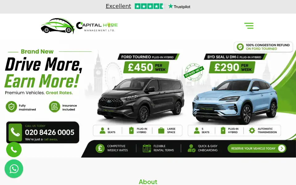 Screenshot of capitalhiremanagement.co.uk