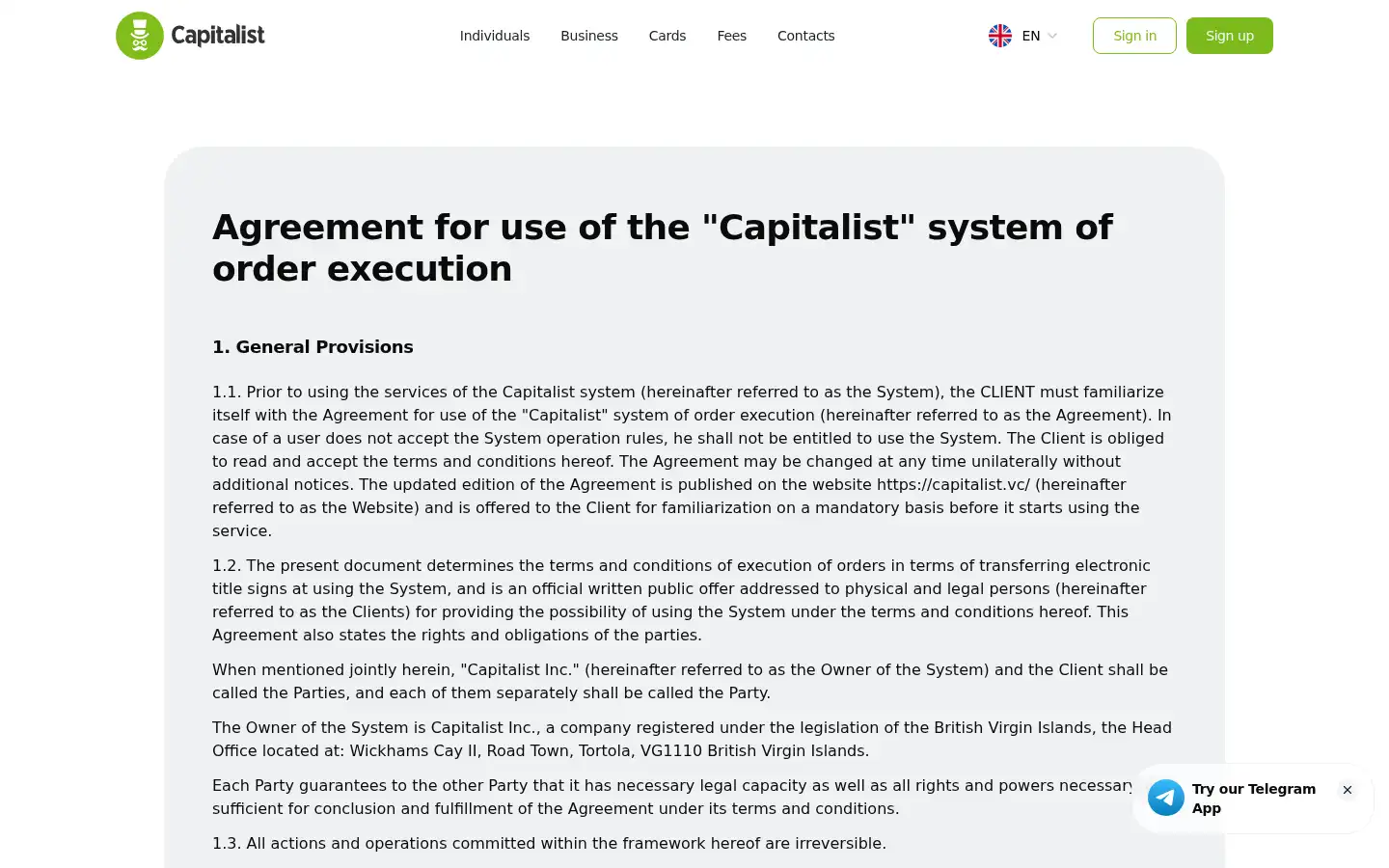 Screenshot of capitalist.net