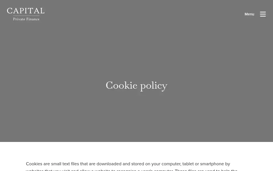 Screenshot of capitalprivatefinance.co.uk