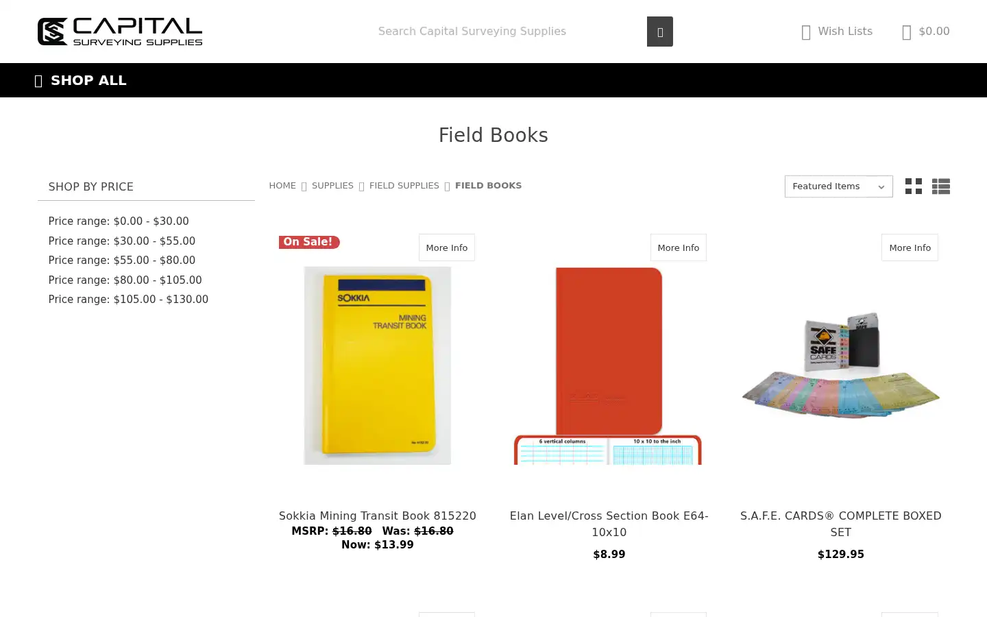Screenshot of capitalsurveyingsupplies.com
