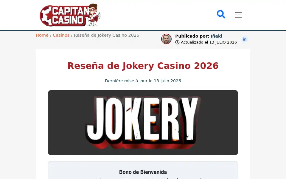 Screenshot of capitancasino.org