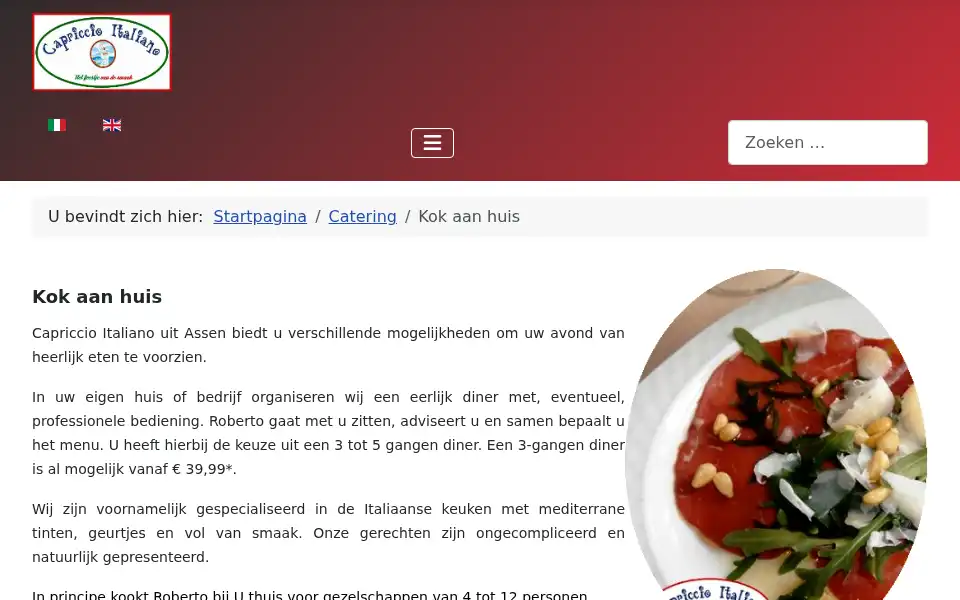 Screenshot of capriccioitaliano.nl