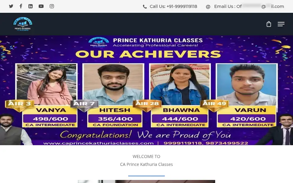 Screenshot of caprincekathuriaclasses.com
