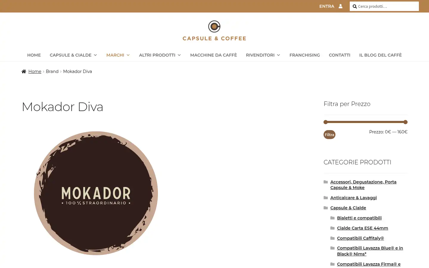 Screenshot of capsuleandcoffee.com