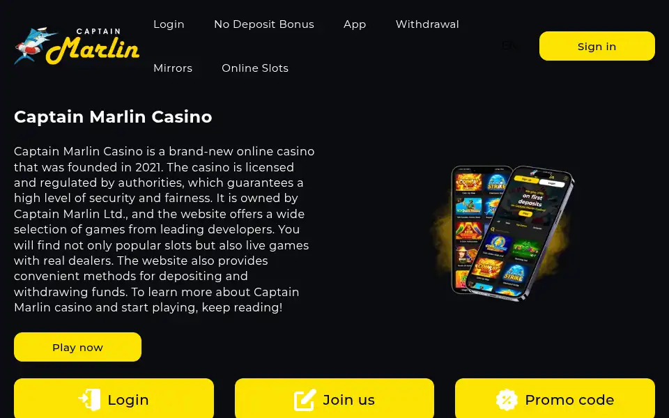 Screenshot of captain-marlin.com