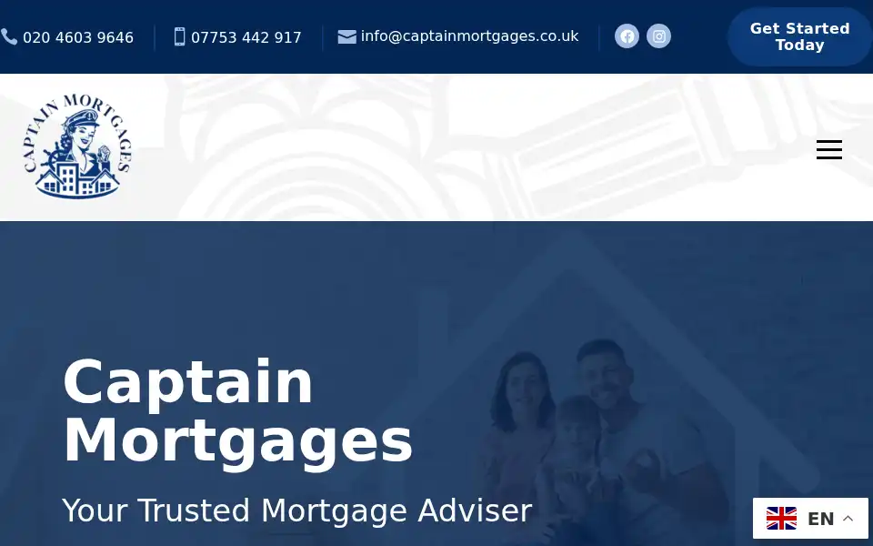 Screenshot of captainmortgages.co.uk