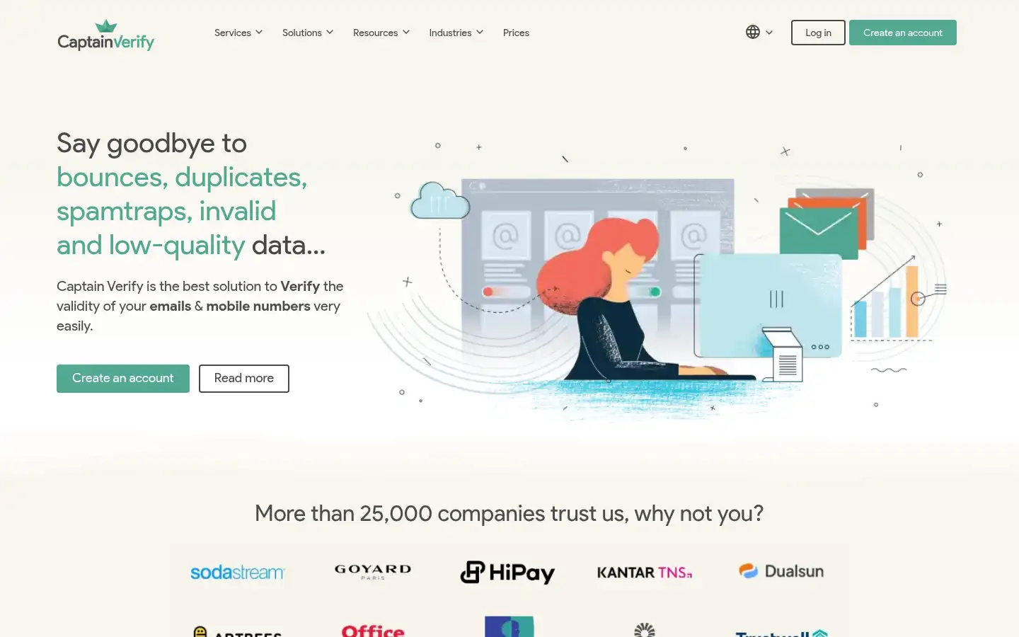 Screenshot of captainverify.com