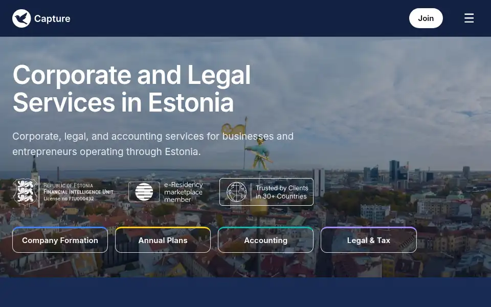 Screenshot of capture.ee