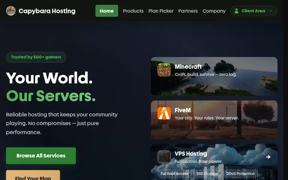 Screenshot of capybarahost.xyz
