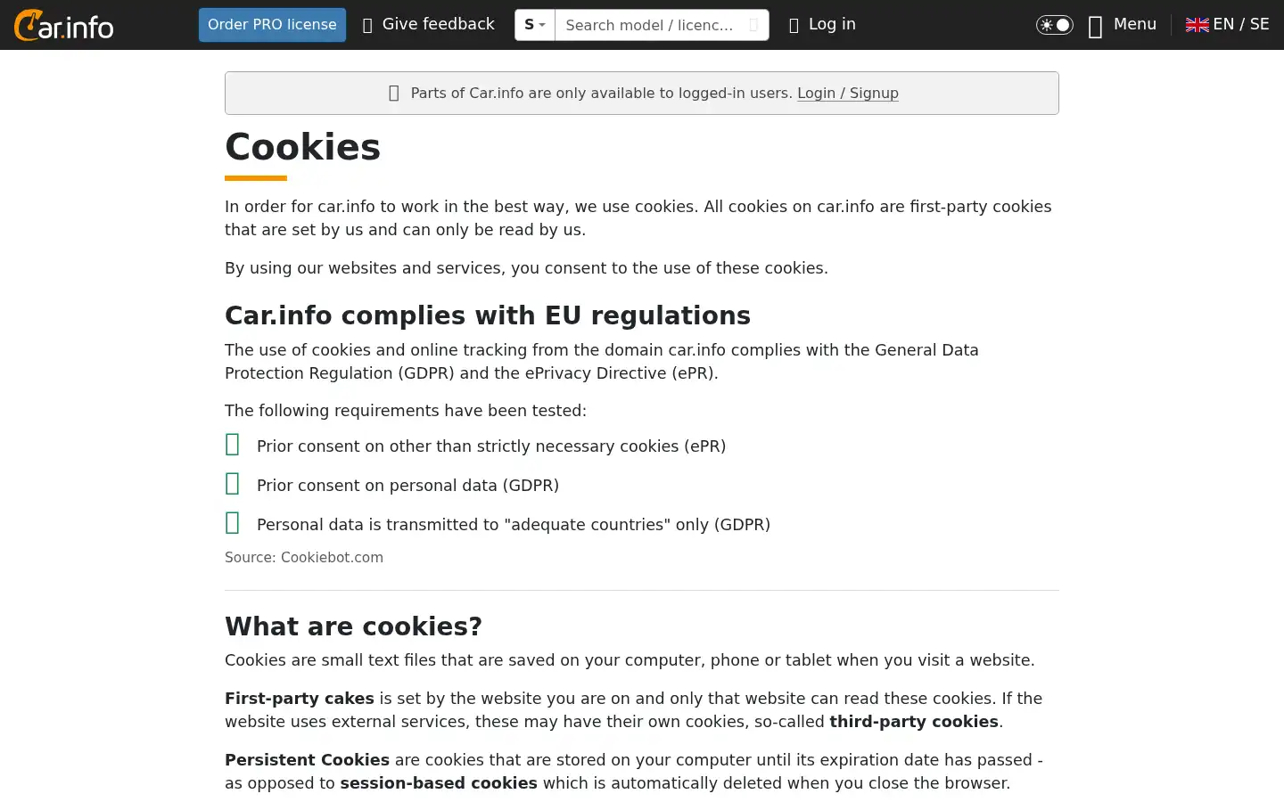 Screenshot of car.info
