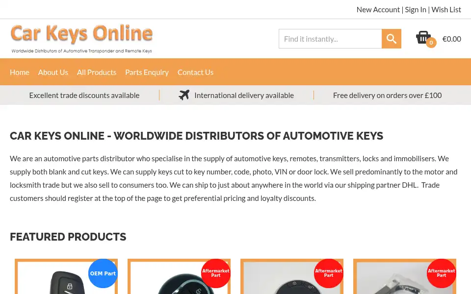 Screenshot of car-keys-online.com