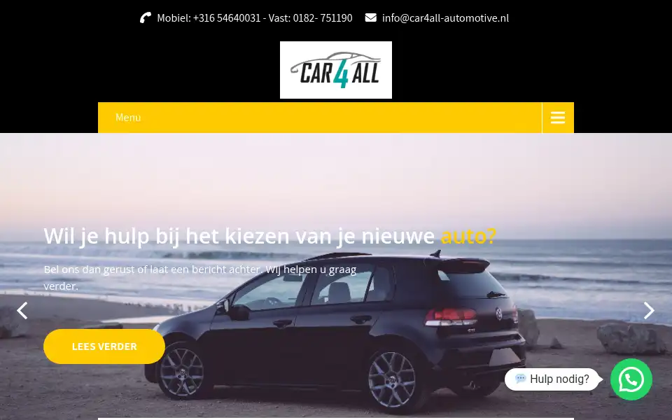 Screenshot of car4all-automotive.nl